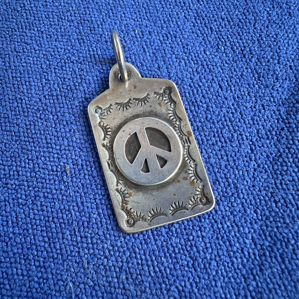 Silver Peace Sign Pendant
